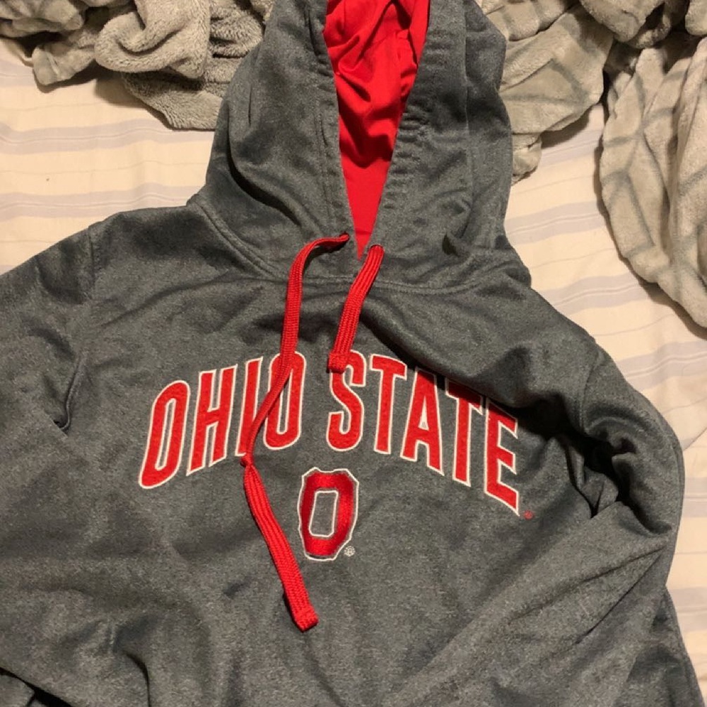 Ohio State Gray and Red Hoodie